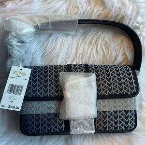 Michael Kors Black and Gray Shoulder Bag